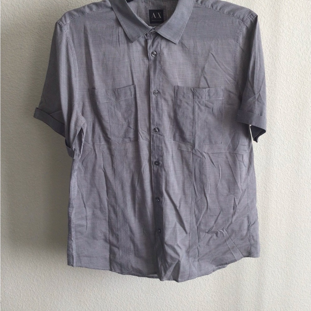 M007 Armani Exchange Men's Gray Button Down Shirt
